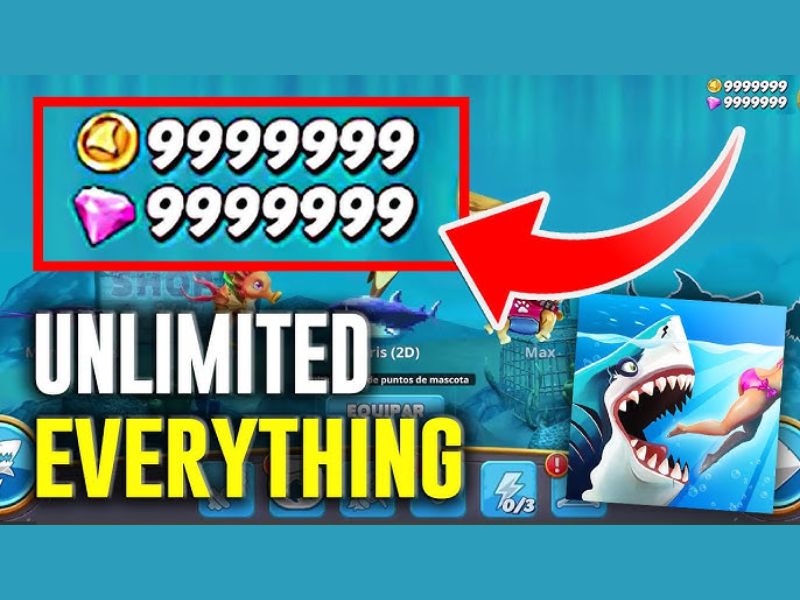 Các Tính Năng Mod Có Trong Hungry Shark World Hack