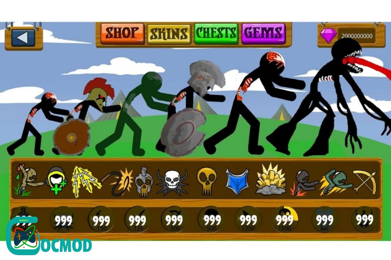 Stick War Legacy Nâng cấp kỹ năng, vũ khí và giáp cho từng loại quân