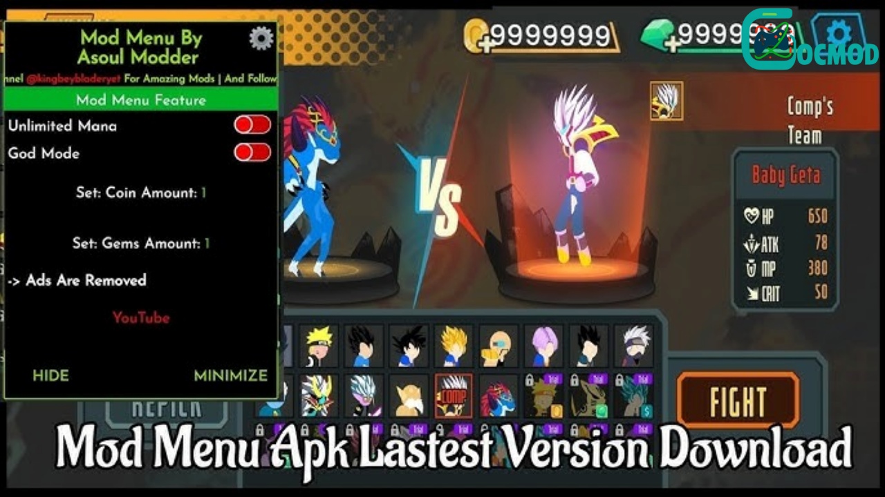 Tải Hack Stickman Dragon Fight (Full Nhân Vật, Tiền, Kim Cương) v3.2.1 Lợi Ích Vượt Trội Khi Chọn Bản Hack Stickman Dragon Fight